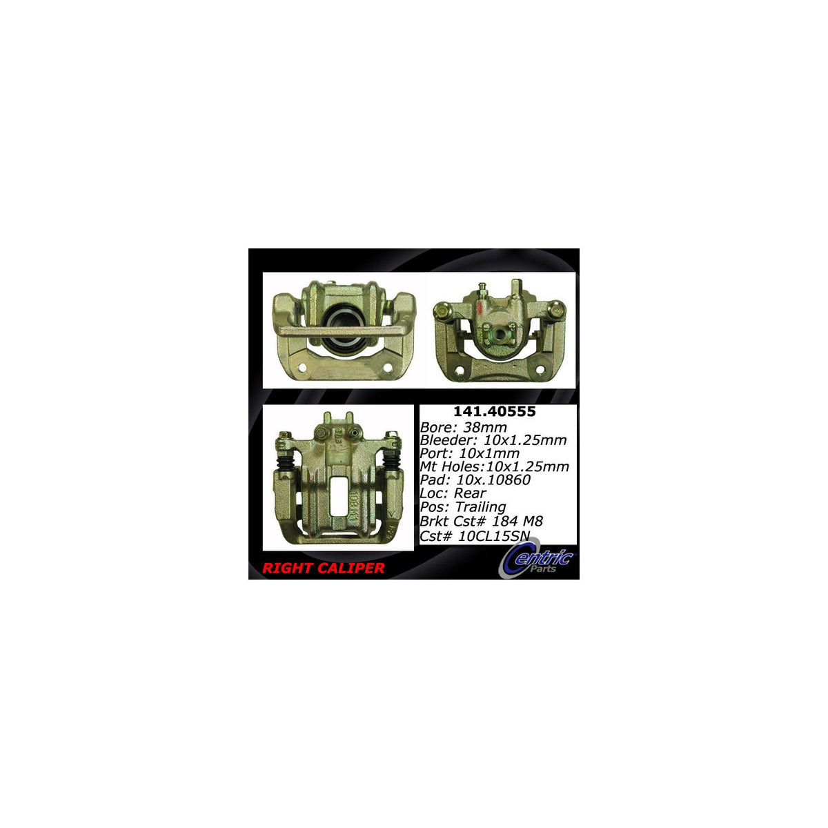 Centric Parts Semi-Loaded Brake Caliper 141.40555