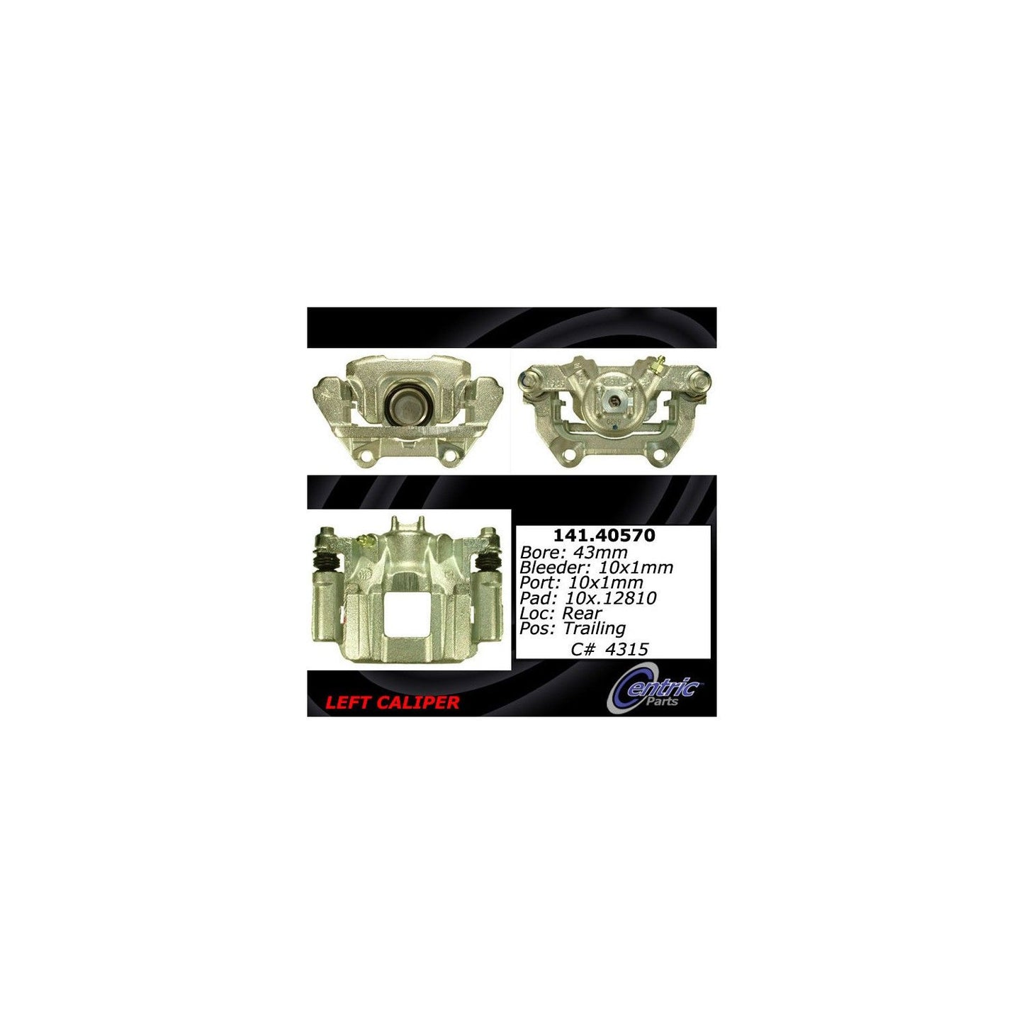 Centric Parts Disc Brake Caliper Semi-Loaded with Anti-Corrosion Finish for 2007-2013 Acura MDX ZDX 141.40570
