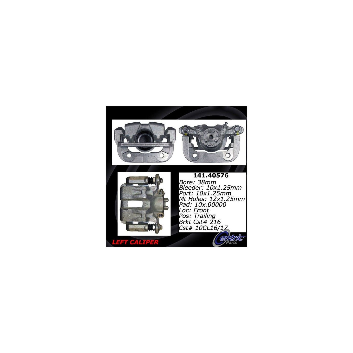 Stoptech Centric Semi-Loaded Brake Caliper - Rear Left 141.40576