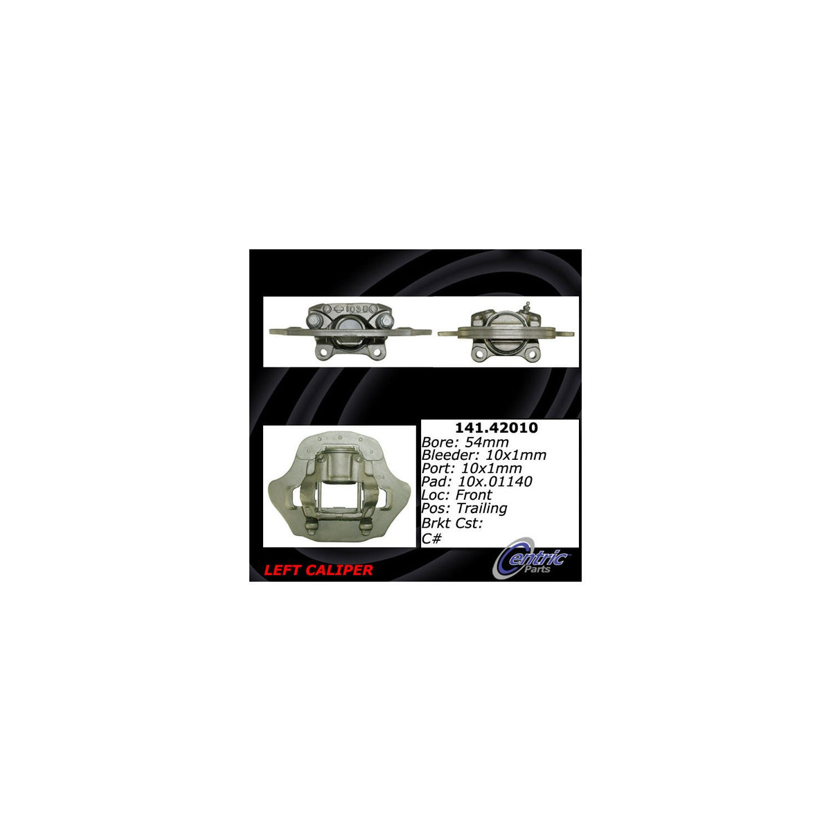 Centric Parts Disc Brake Caliper Semi-Loaded with anti-corrosion finish for 1980-1983 Nissan 200SX 141.42010