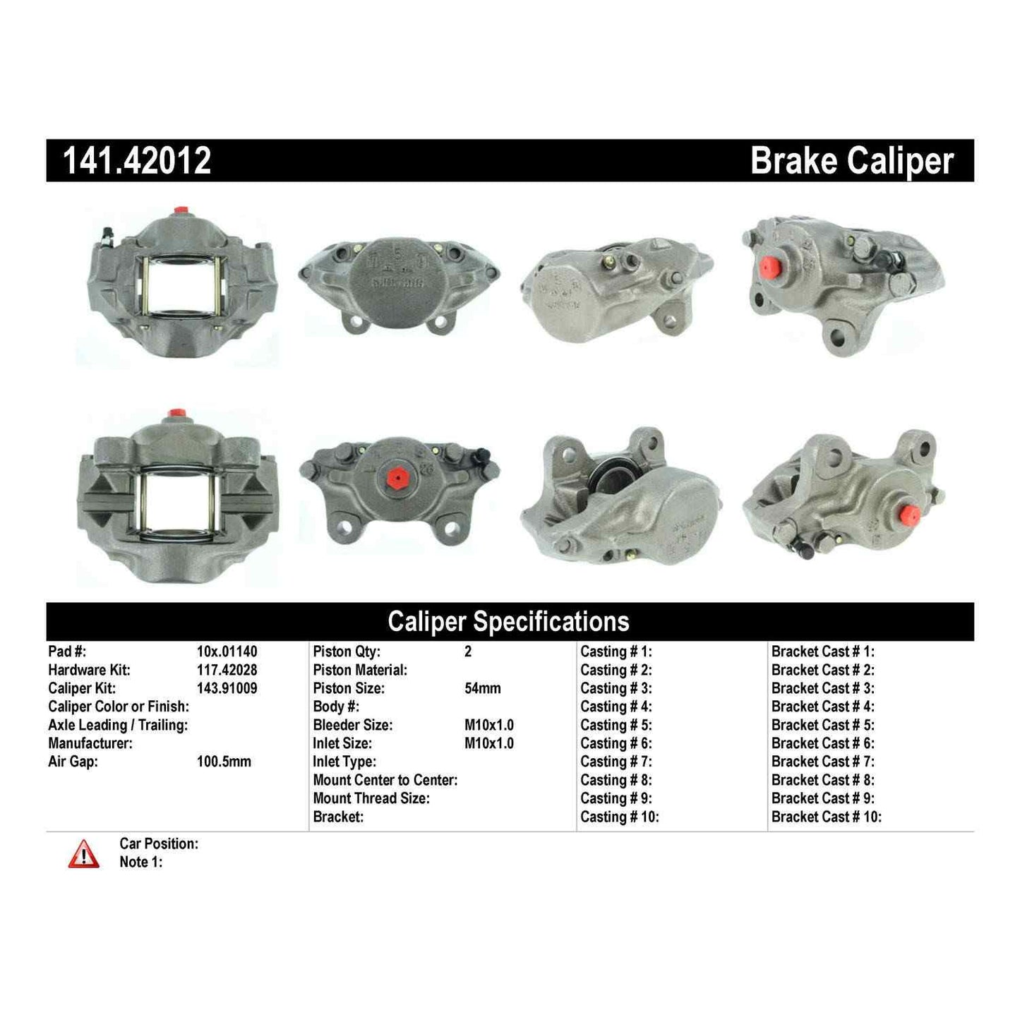 Centric Parts Disc Brake Caliper Semi-Loaded with Anti-Corrosion Finish for 1970‑1973 Nissan 240Z, 1974‑1975 260Z, 1975‑1978 280Z 141.42012