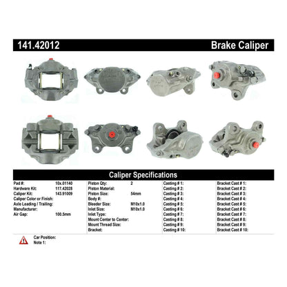 Stoptech Centric 70-73 Nissan 240Z Remanufactured Semi-Loaded Front Driver Side Brake Caliper 141.42012