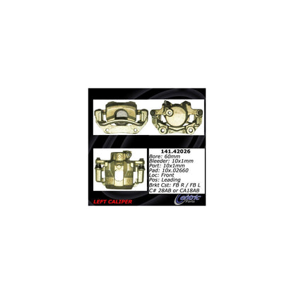 Centric Parts Disc Brake Caliper Semi-Loaded with Anti-Corrosion Finish for 1988-1987 Nissan 200SX 1989-1984 300ZX 141.42026