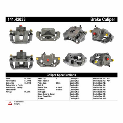 Centric Parts Disc Brake Caliper Semi-Loaded with Anti-Corrosion Finish for Nissan 720 1986-1992, D21 1994-1986, Multi 1988-1990, Pickup 1997-1995