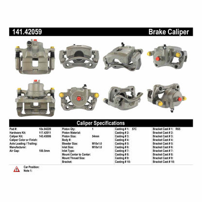 Stoptech Centric Semi-Loaded Brake Caliper - Front Right 141.42059