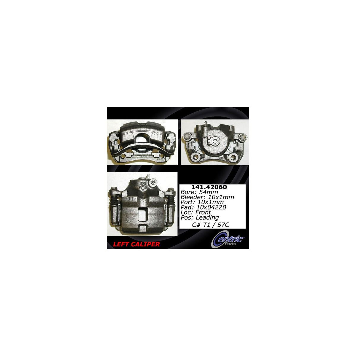 Centric Parts Disc Brake Caliper Semi-Loaded with Anti-Corrosion Finish for 1989-1996 Nissan 240SX 141.42060