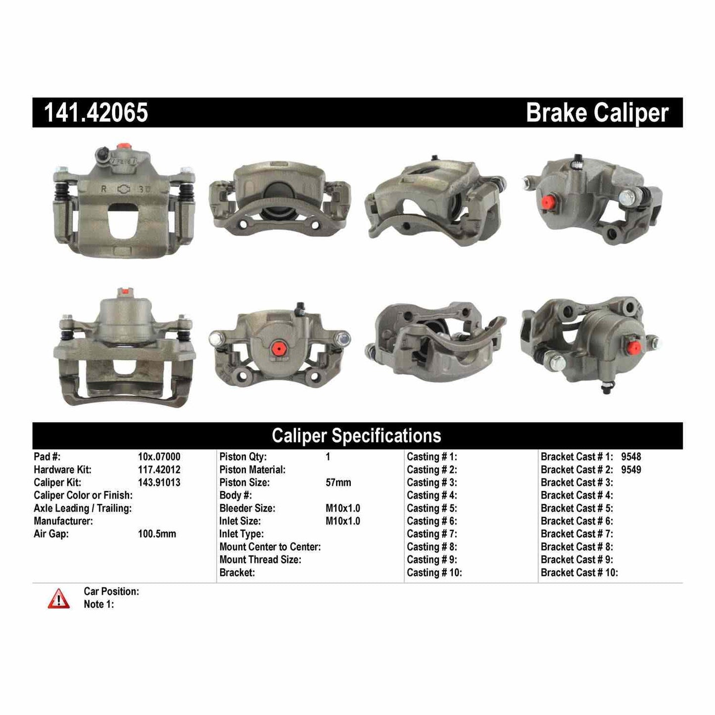 Centric Parts Disc Brake Caliper Semi-Loaded for 1989-1993 Nissan 240SX and 1996-1998 Nissan 240SX 141.42065