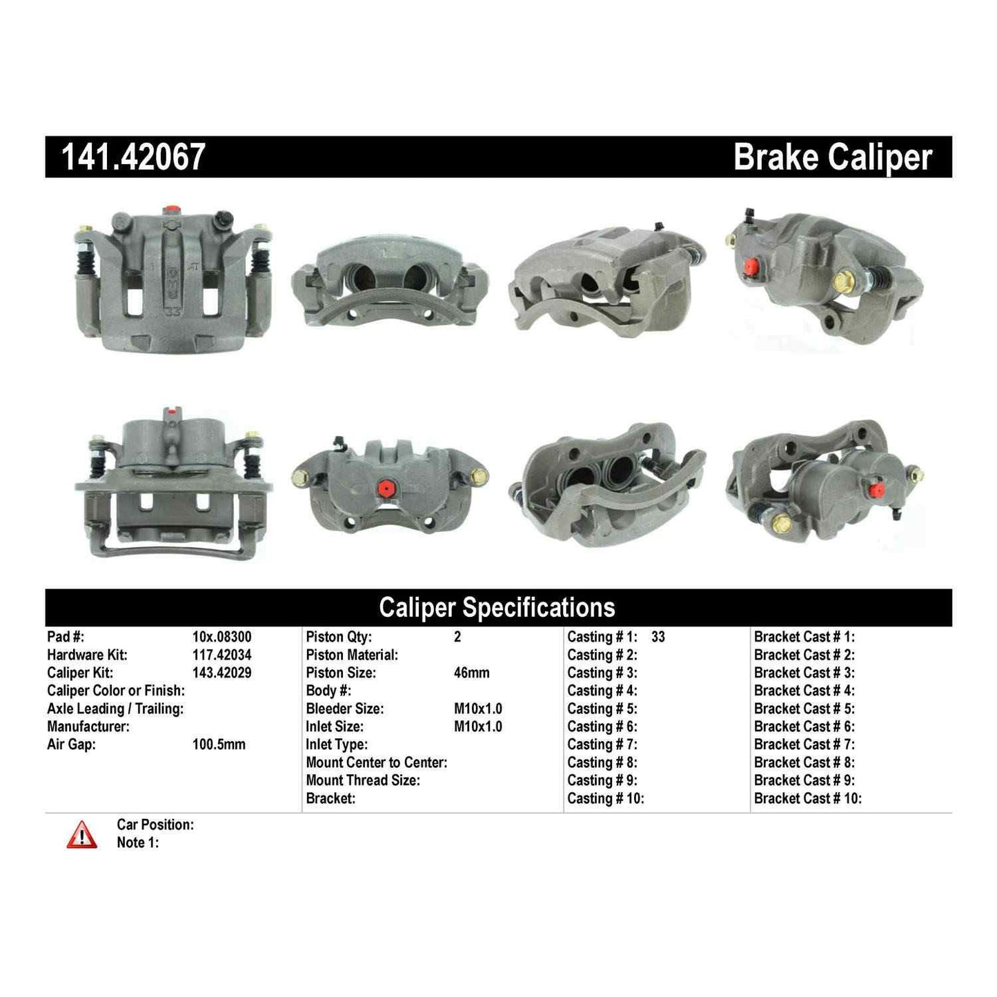 Centric Parts Disc Brake Caliper Semi-Loaded with anti-corrosion finish for 2003-2004 Nissan Frontier Xterra 141.42067
