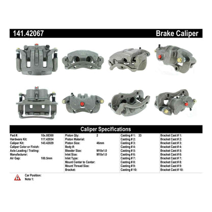 Centric Parts Disc Brake Caliper Semi-Loaded with anti-corrosion finish for 2003-2004 Nissan Frontier Xterra 141.42067