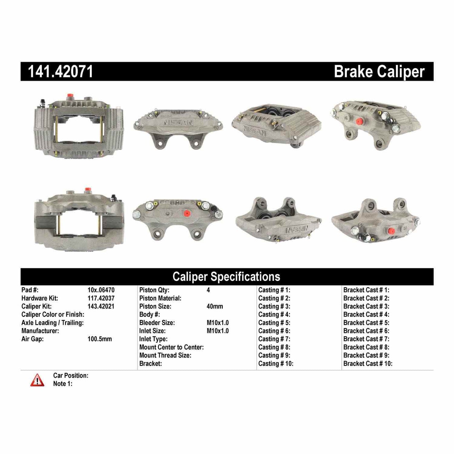Centric Parts Disc Brake Caliper Semi-Loaded for 1989-1990 Nissan 300ZX 141.42071