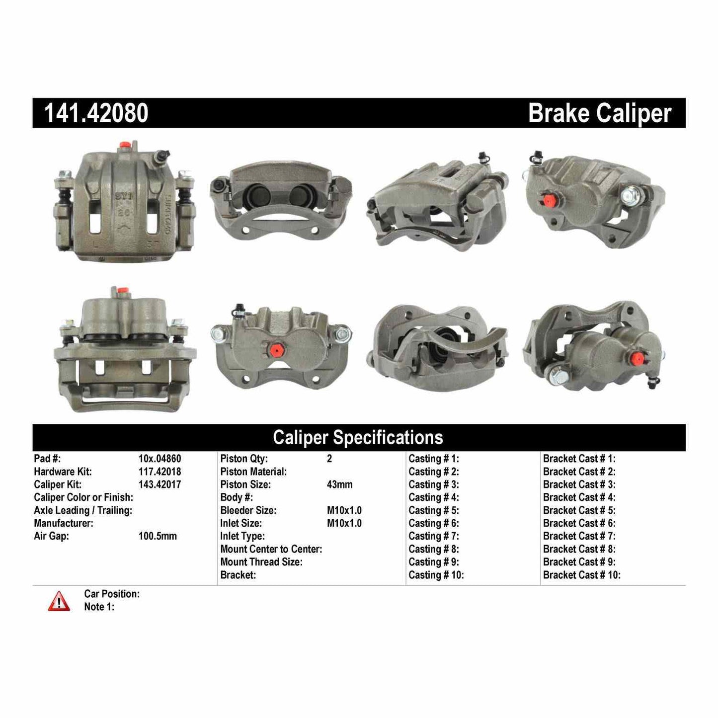 Centric Parts Disc Brake Caliper Semi-Loaded with Anti-Corrosion Finish for 1990-1996 Infiniti Q45 141.42080