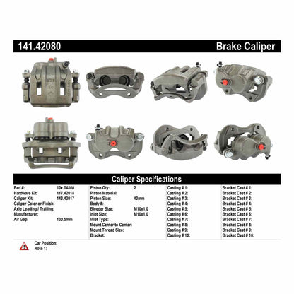 Centric Parts Disc Brake Caliper Semi-Loaded with Anti-Corrosion Finish for 1990-1996 Infiniti Q45 141.42080