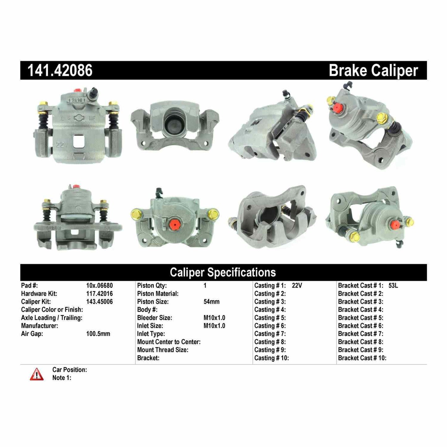 Centric Parts Disc Brake Caliper Semi-Loaded with anti-corrosion finish for 1995-2000 Nissan 200SX 141.42086