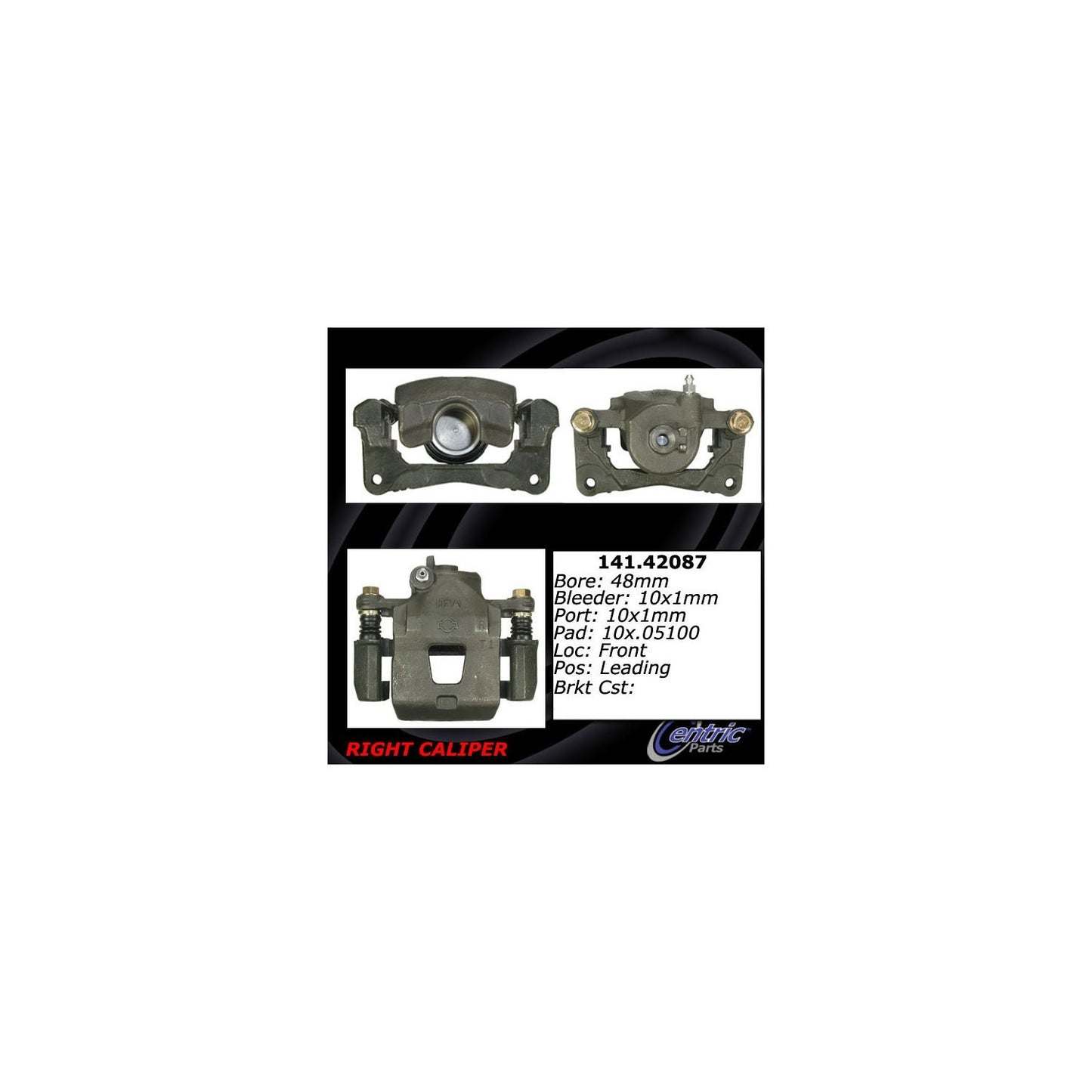 Centric Parts Disc Brake Caliper Semi-Loaded with Anti-Corrosion Finish for 1991-1994 Nissan Sentra 141.42087