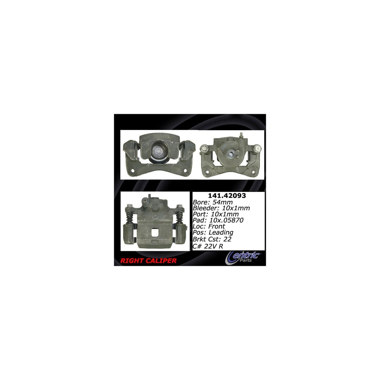 Centric Parts Semi-Loaded Brake Caliper 141.42093