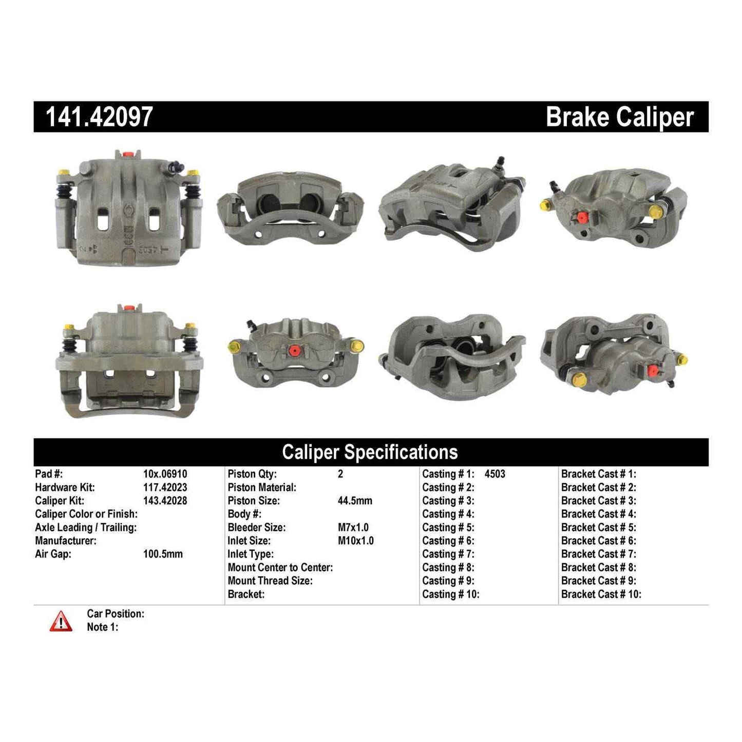Stoptech Centric Semi-Loaded Brake Caliper - Front Right 141.42097