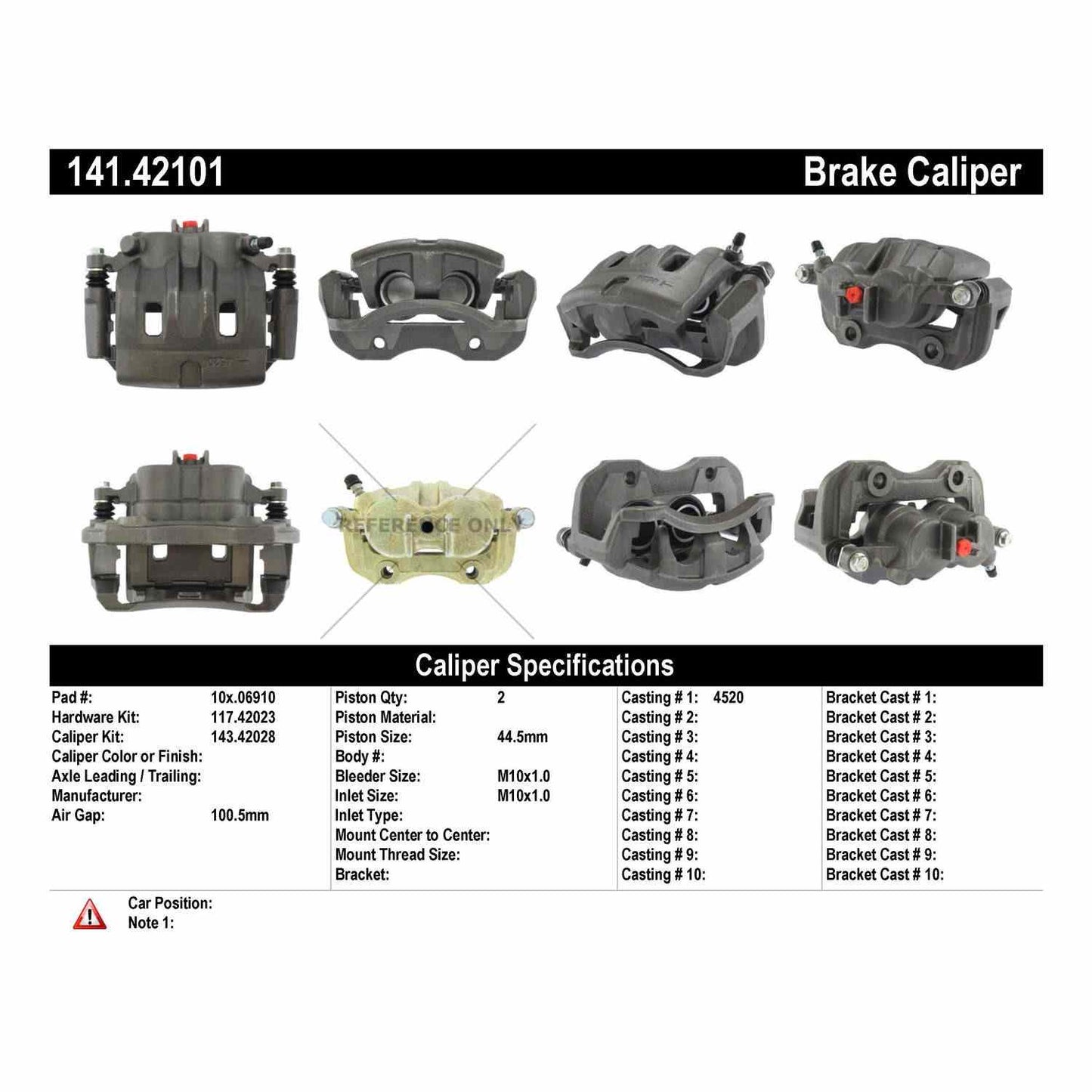 Centric Parts Disc Brake Caliper Semi-Loaded for 2003-1998 Infiniti QX4 2004-1998 Nissan Pathfinder 141.42101