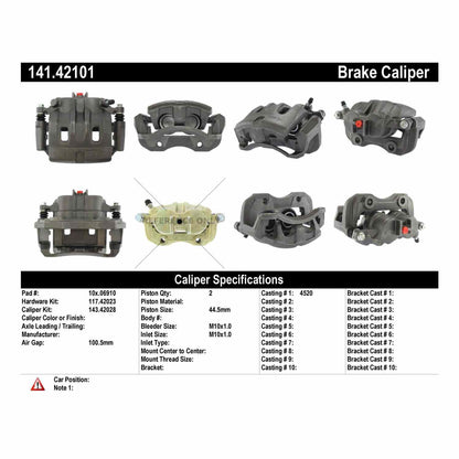 Centric Parts Disc Brake Caliper Semi-Loaded for 2003-1998 Infiniti QX4 2004-1998 Nissan Pathfinder 141.42101