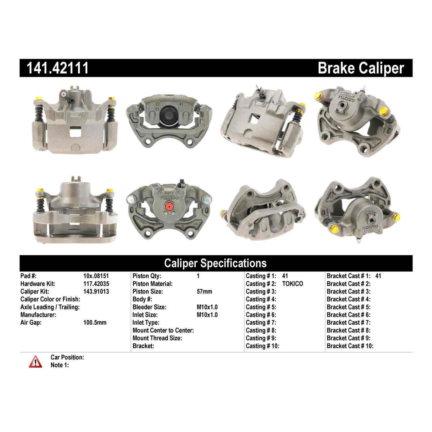 Centric Parts Disc Brake Caliper Semi-Loaded for 2004-2002 Infiniti I35 2006-2002 Nissan Altima 2003-2002 Maxima 141.42111