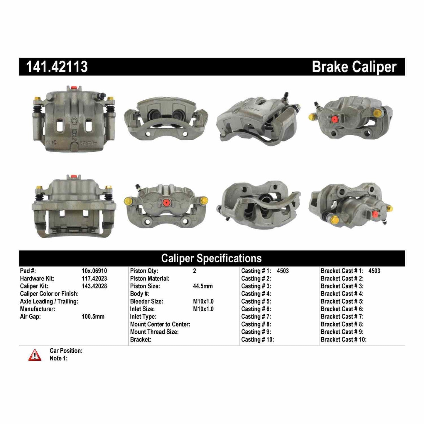 Centric Parts Semi-Loaded Brake Caliper 141.42113
