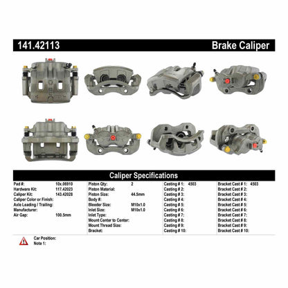 Centric Parts Semi-Loaded Brake Caliper 141.42113