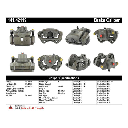 Stoptech Centric Semi-Loaded Brake Caliper - Front Right 141.42119