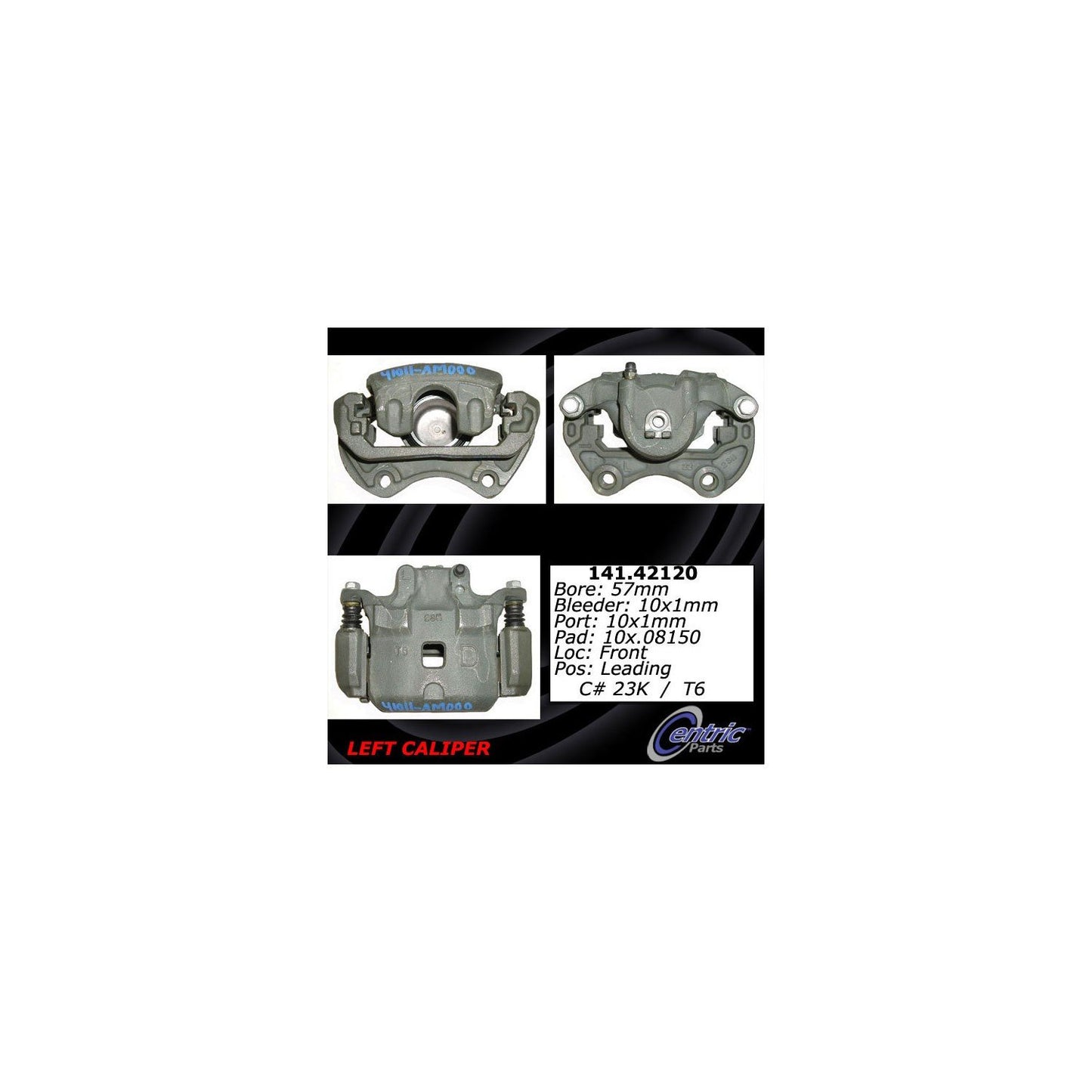 Centric Parts Disc Brake Caliper Semi-Loaded with Anti-Corrosion Finish for 2003-2005 Infiniti G35 Nissan 350Z 141.42120