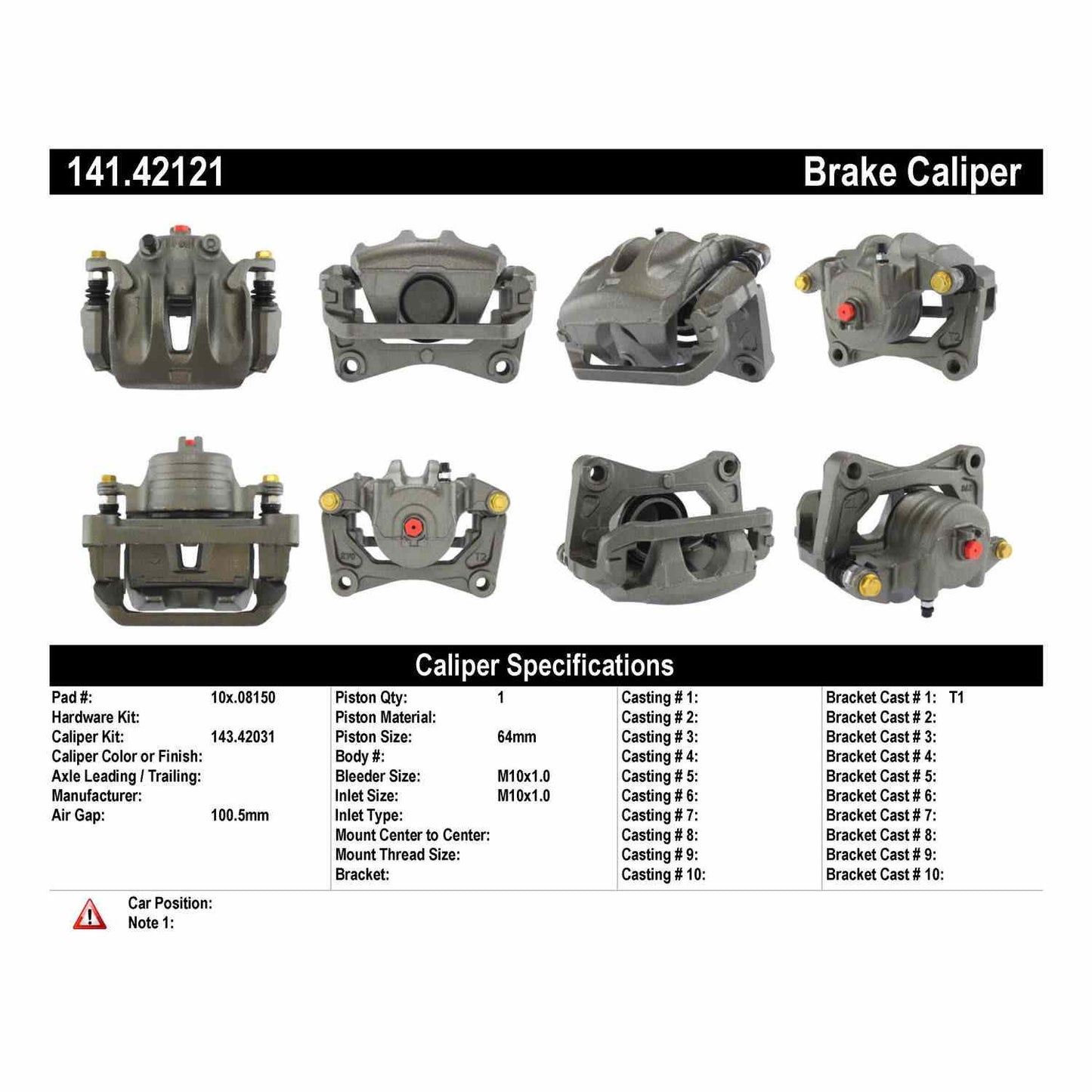 Centric Parts Semi-Loaded Brake Caliper 141.42121