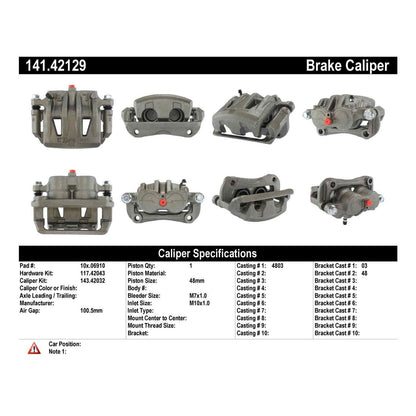 Centric Parts Semi-Loaded Brake Caliper 141.42129