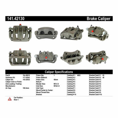 Centric Parts Semi-Loaded Brake Caliper 141.42130