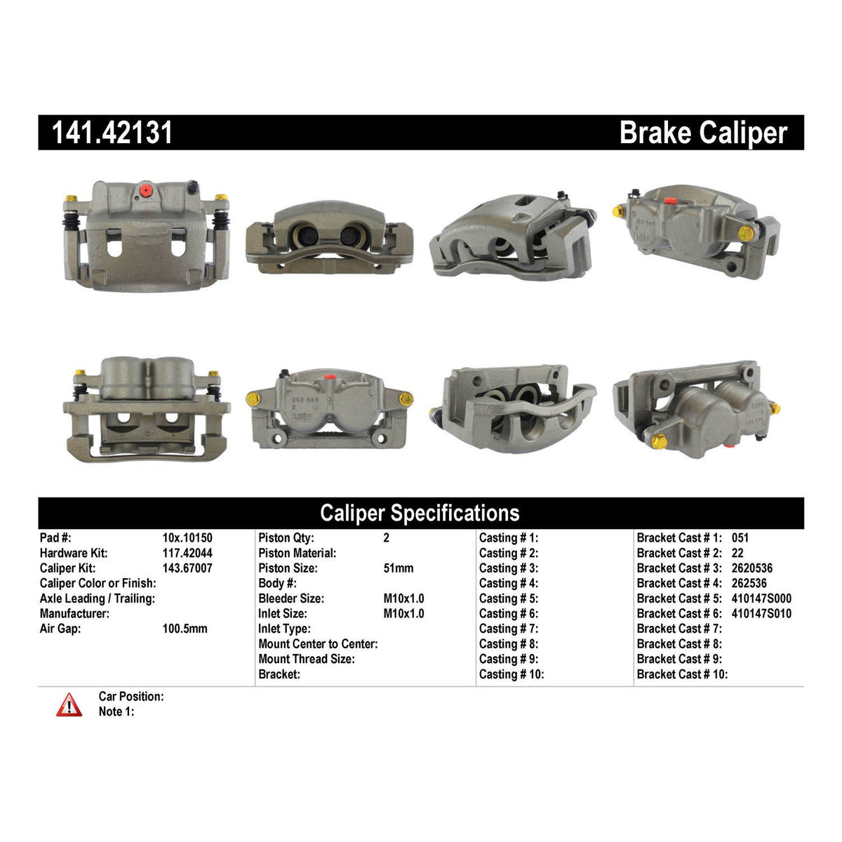 Stoptech Centric Semi-Loaded Brake Caliper - Front Right 141.42131