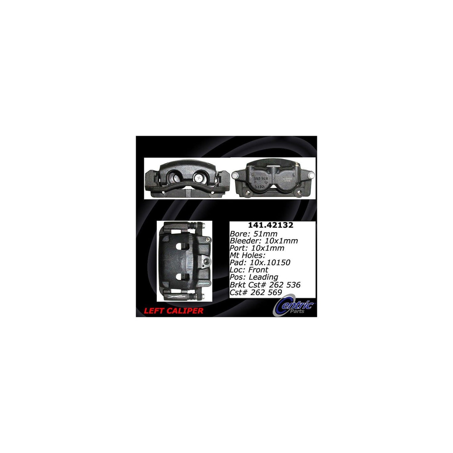 Stoptech Centric Semi-Loaded Brake Caliper - Front Left 141.42132