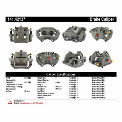 Centric Parts Disc Brake Caliper Semi-Loaded 141.42137
