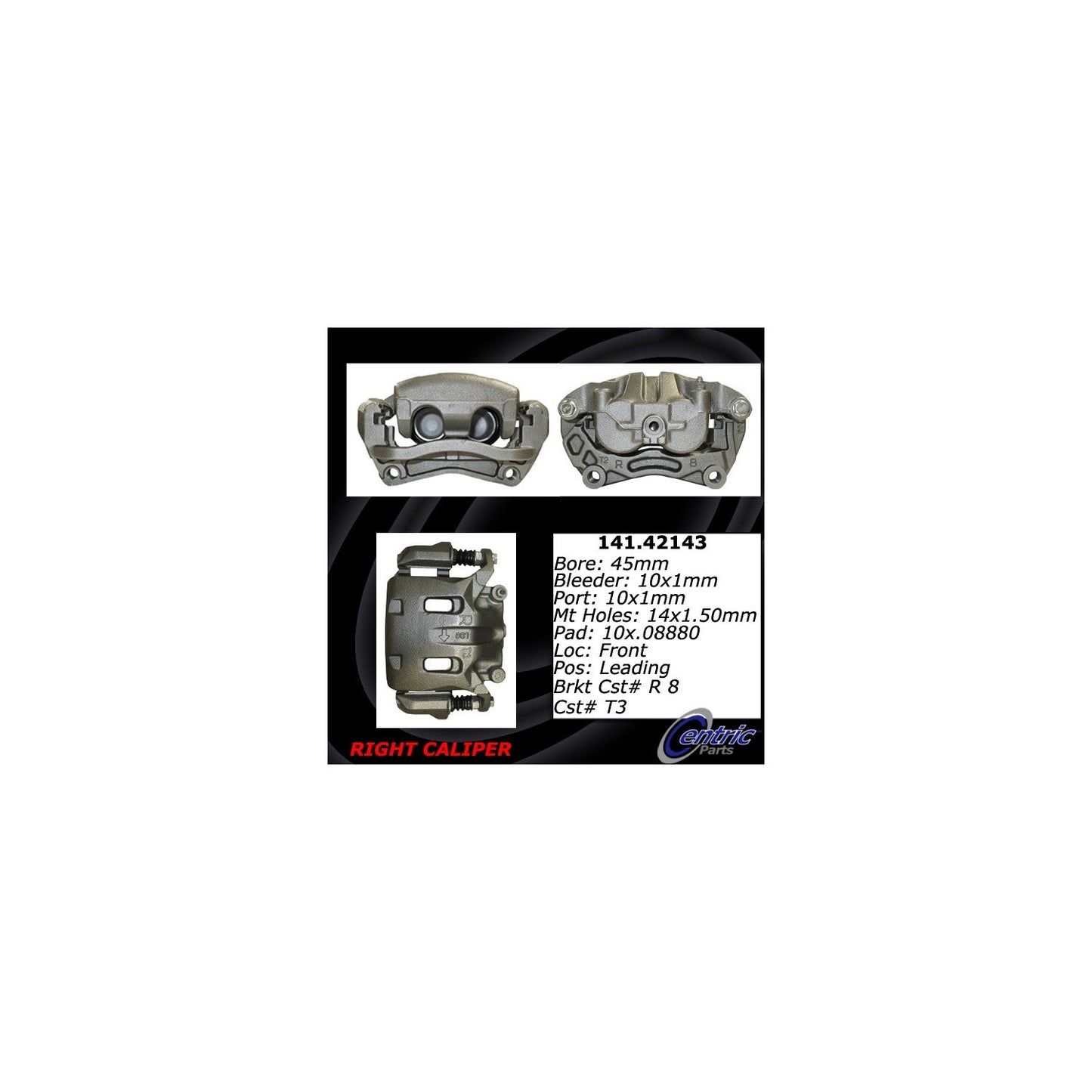 Centric Parts Disc Brake Caliper Semi-Loaded for 141.42143