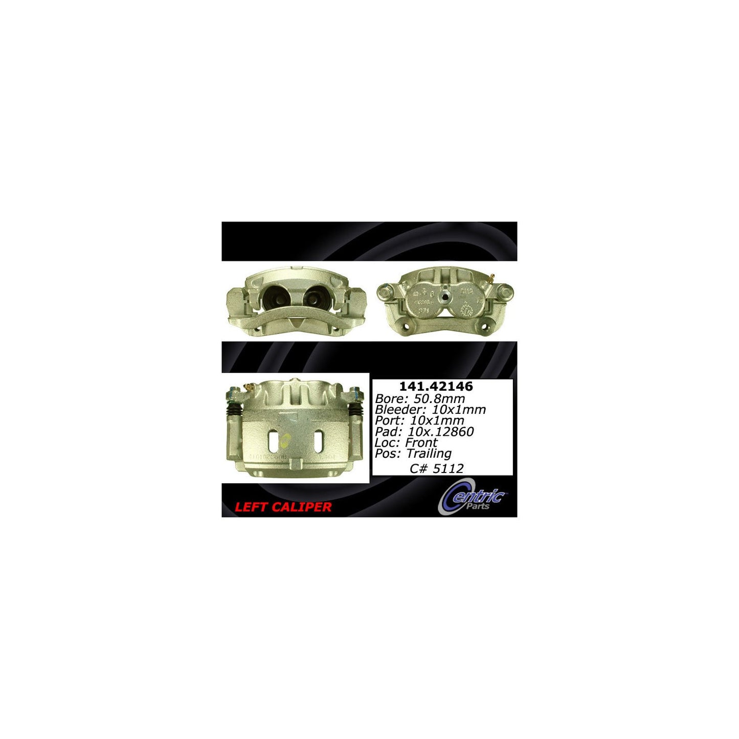 Centric Parts Semi-Loaded Brake Caliper with New Phenolic Pistons 141.42146