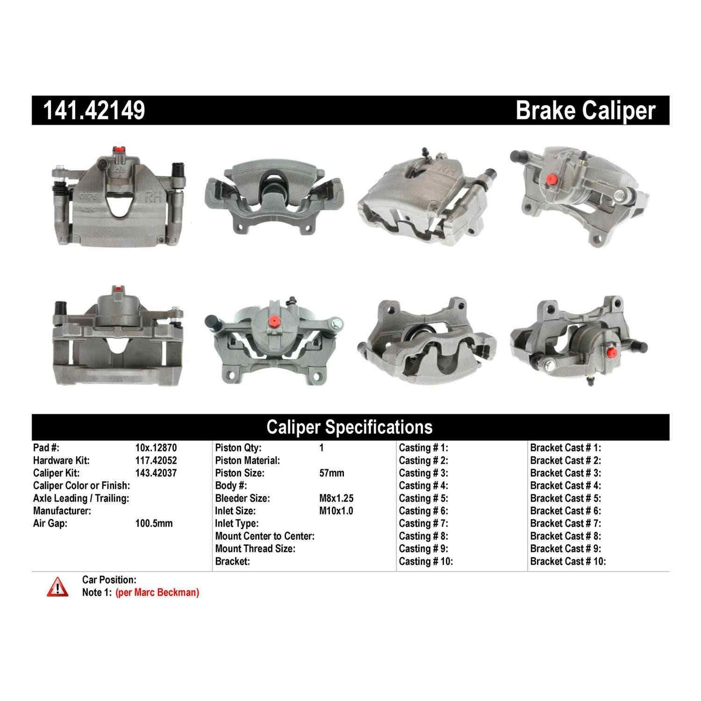 Centric Parts Disc Brake Caliper Semi-Loaded for 141.42149
