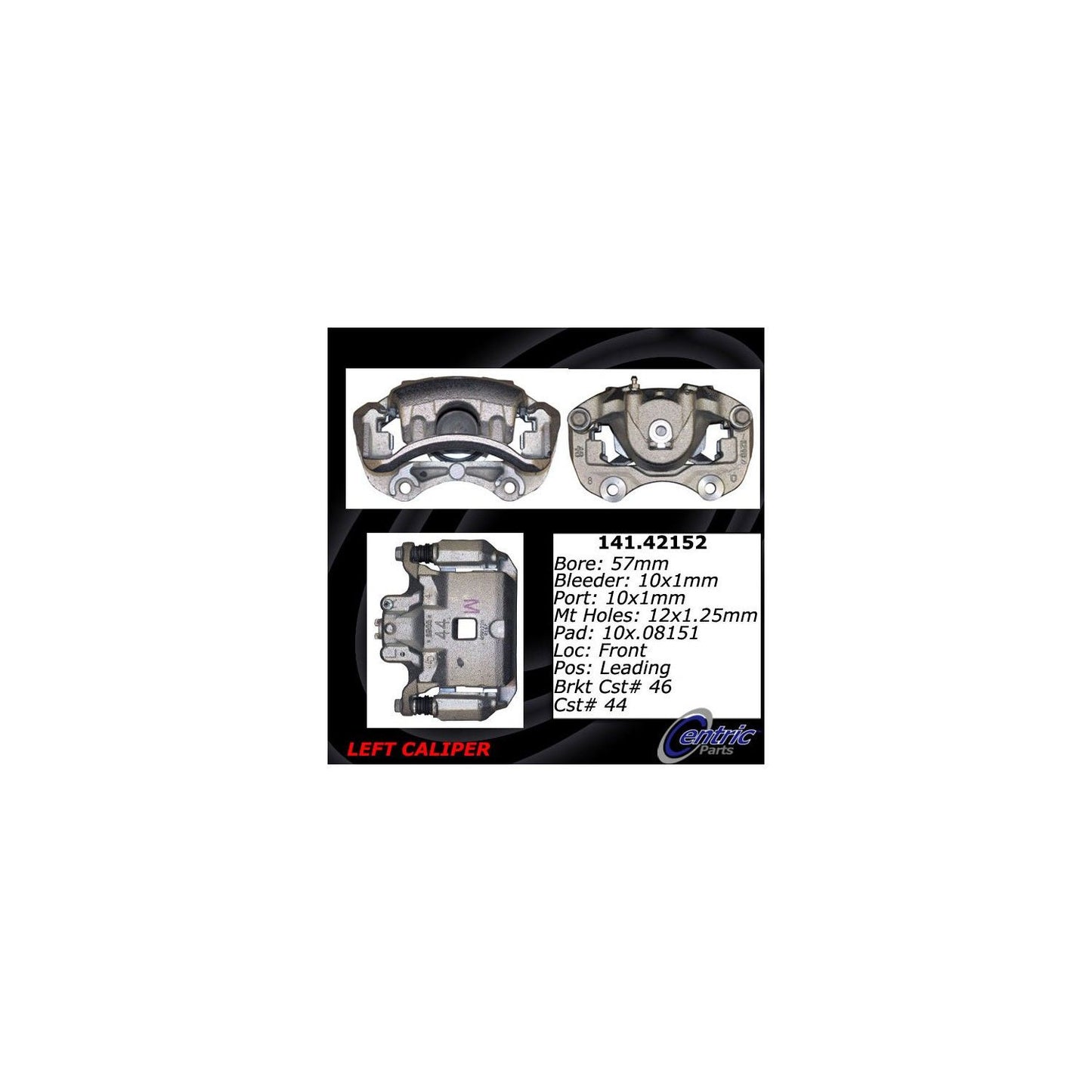 Stoptech Centric Semi-Loaded Brake Caliper - Front Left 141.42152