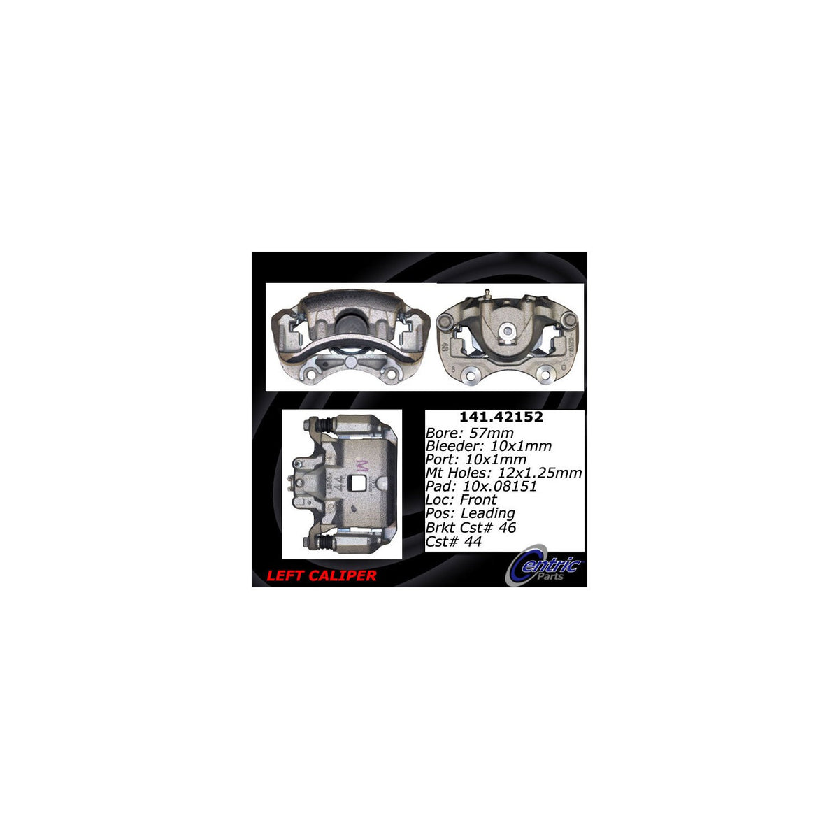 Stoptech Centric Semi-Loaded Brake Caliper - Front Left 141.42152
