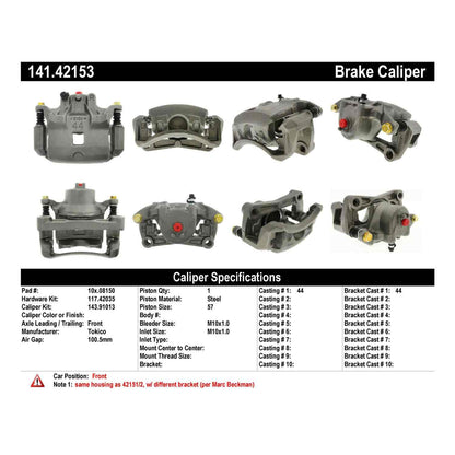 Centric Parts Semi-Loaded Brake Caliper 141.42153