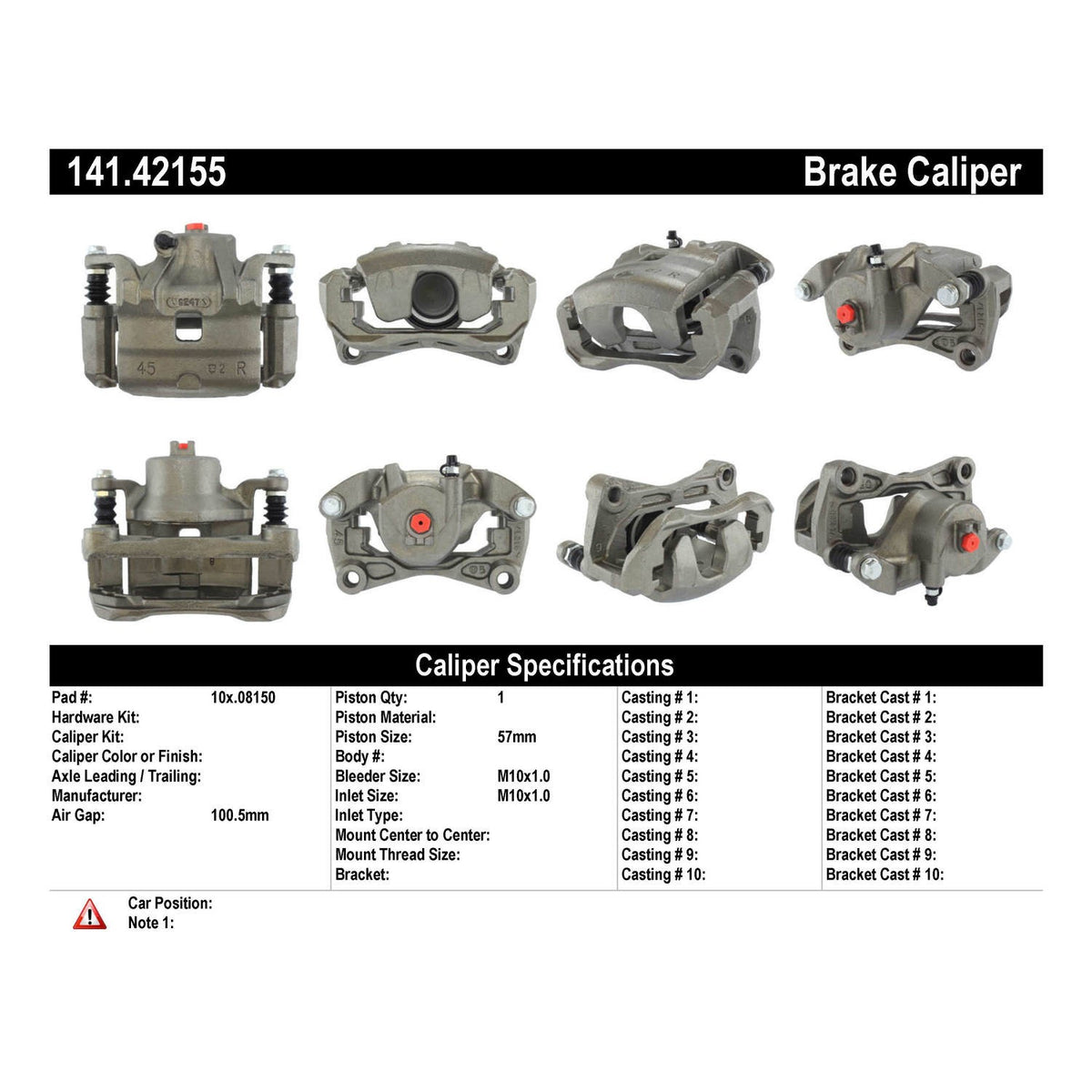 Centric Parts Semi-Loaded Brake Caliper 141.42155