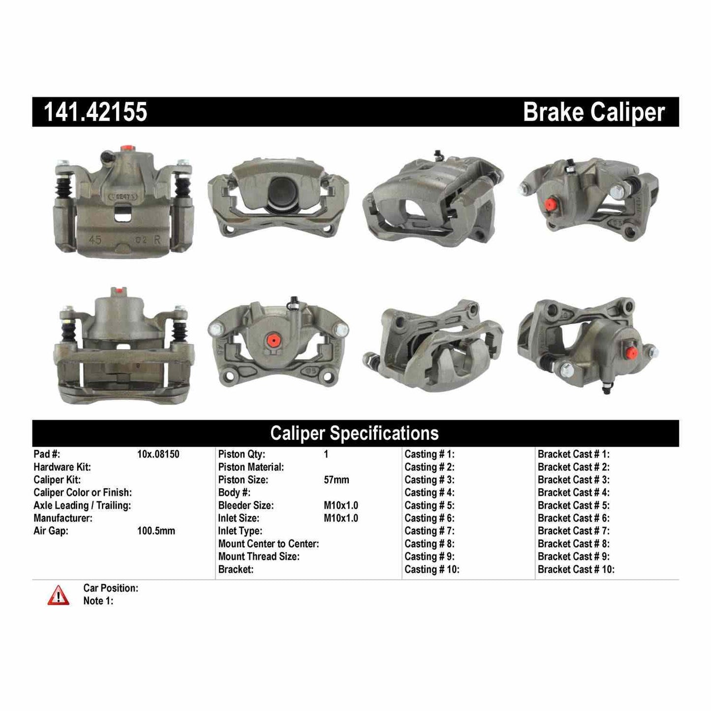 Centric Parts Semi-Loaded Brake Caliper 141.42155