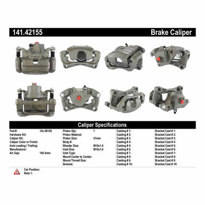 Centric Parts Disc Brake Caliper Semi-Loaded for 141.42155