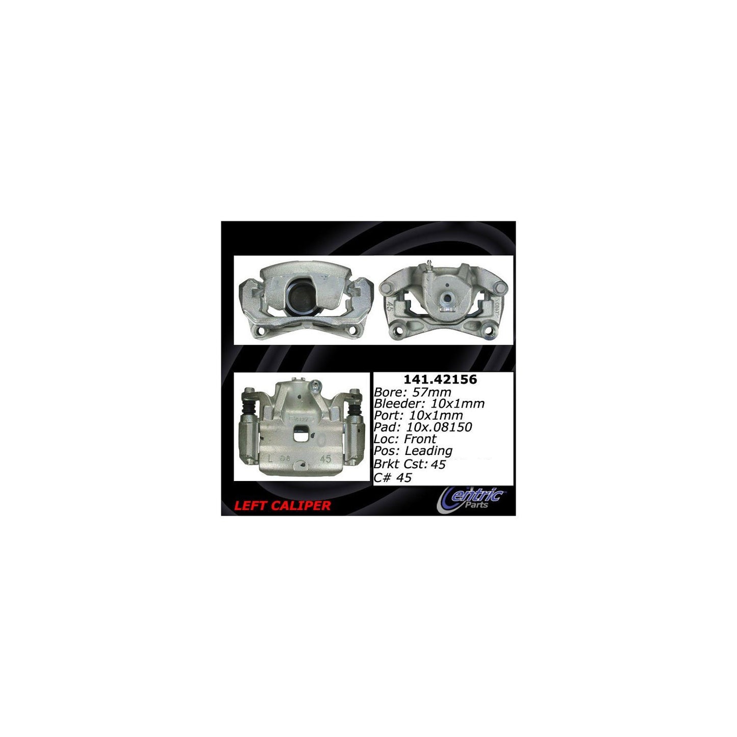 Centric Parts Disc Brake Caliper Semi-Loaded with Anti-Corrosion Finish 141.42156