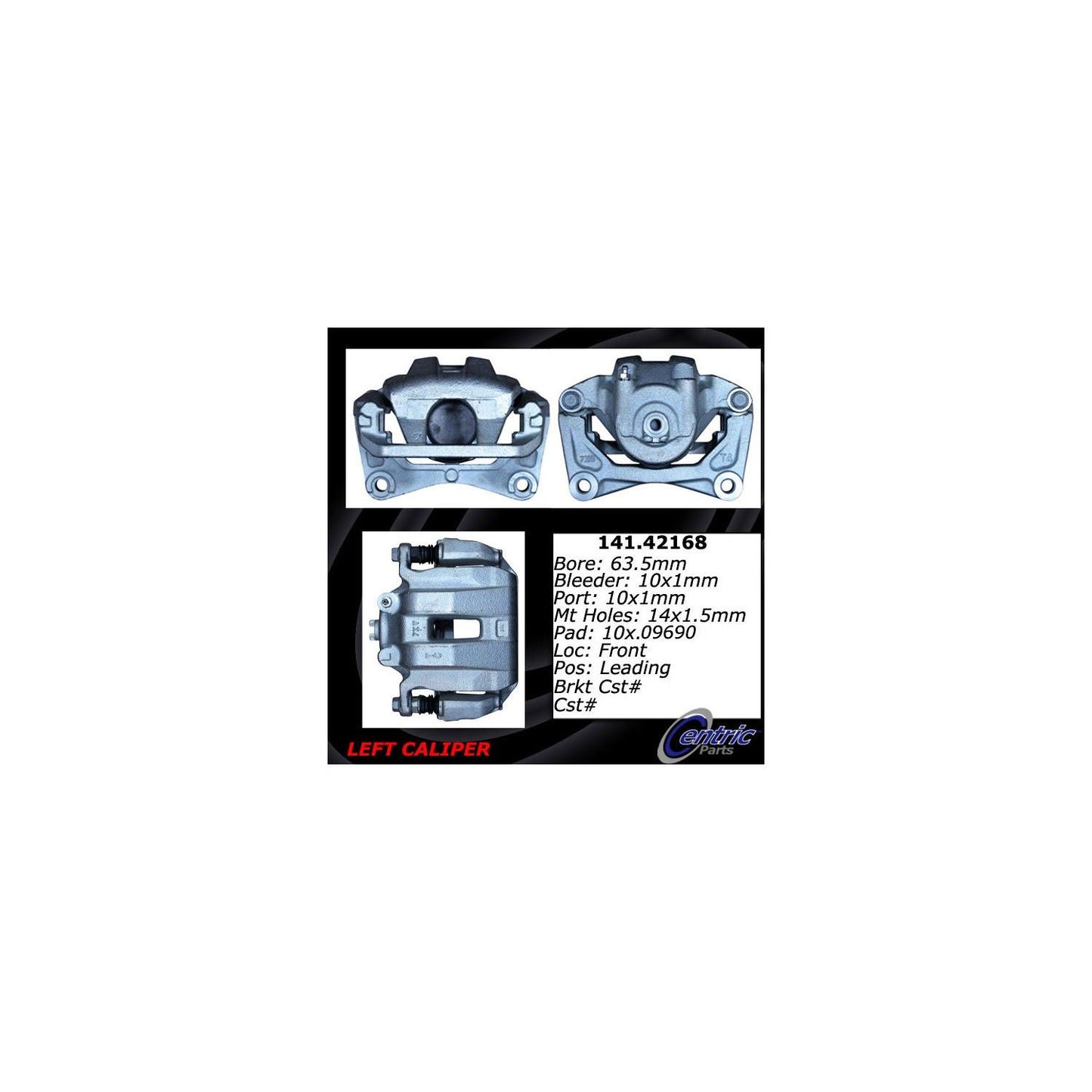Centric Parts Disc Brake Caliper Semi-Loaded with anti-corrosion finish 141.42168