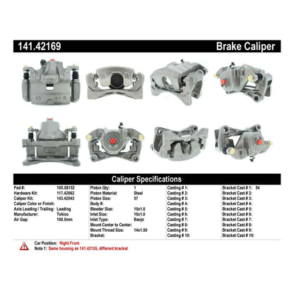 Centric Parts Disc Brake Caliper Semi-Loaded for 141.42169