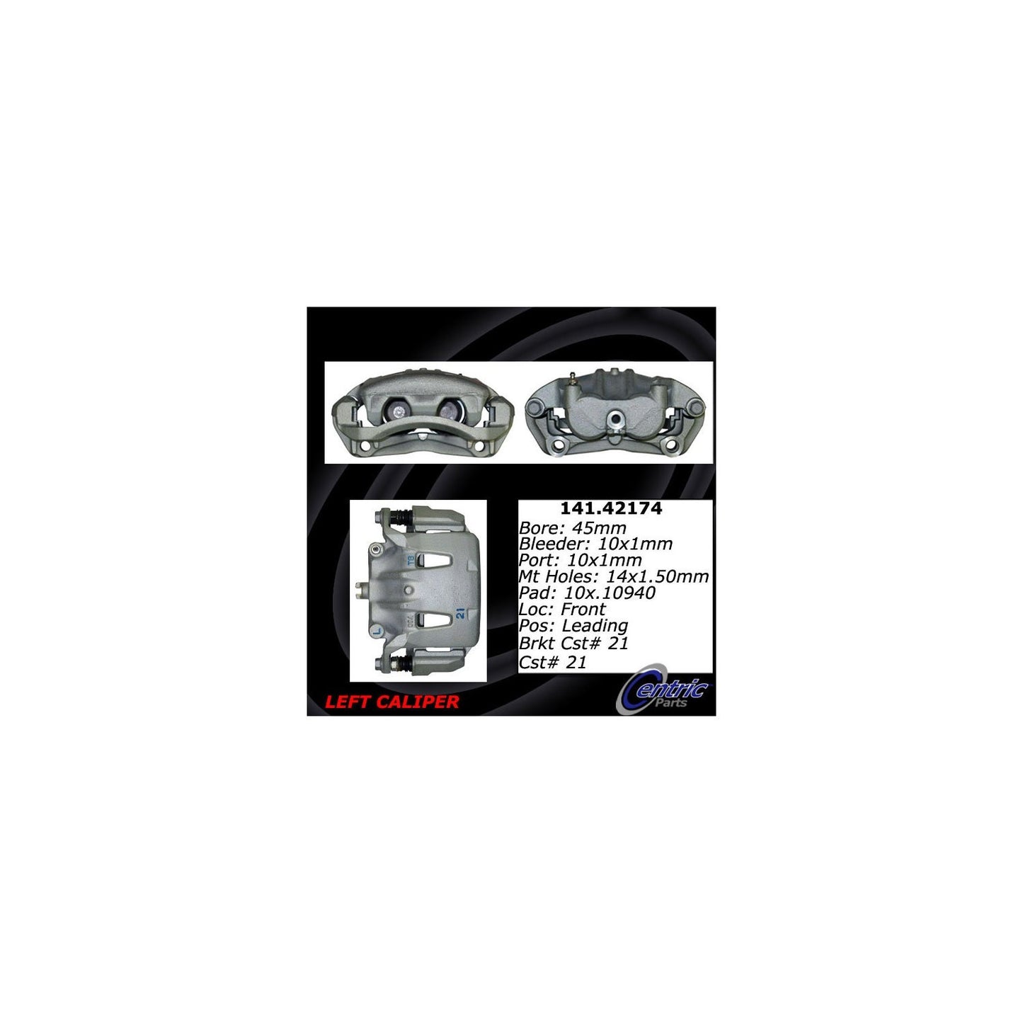 Centric Parts Semi-Loaded Brake Caliper 141.42174