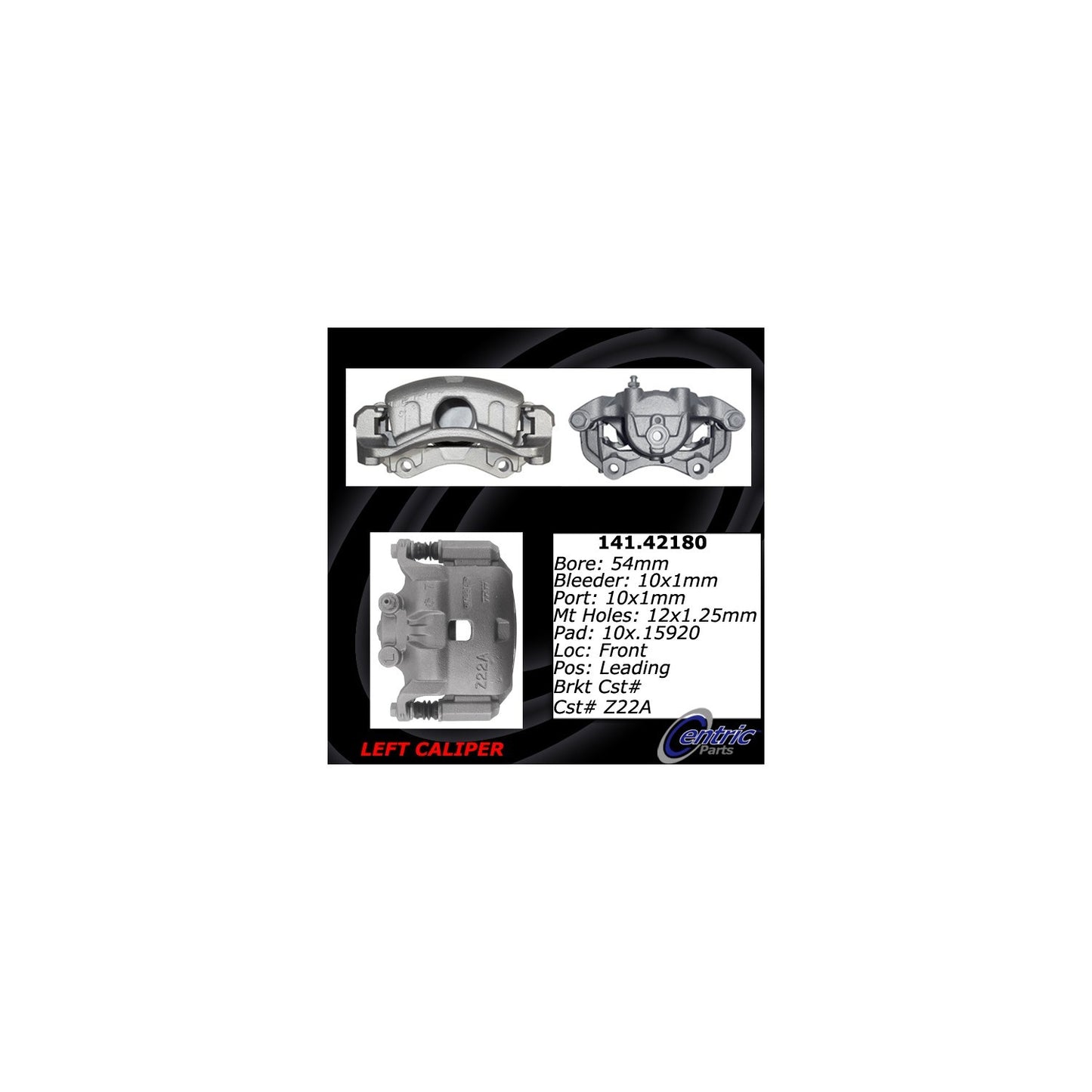 Centric Parts Semi-Loaded Brake Caliper 141.42180