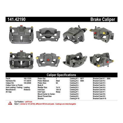 Stoptech Centric Semi-Loaded Brake Caliper - Front Left 141.42190