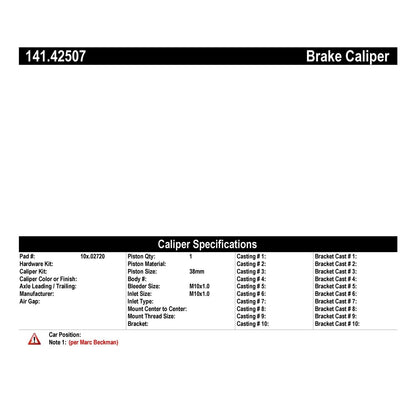 Centric Parts Semi-Loaded Brake Caliper 141.42507