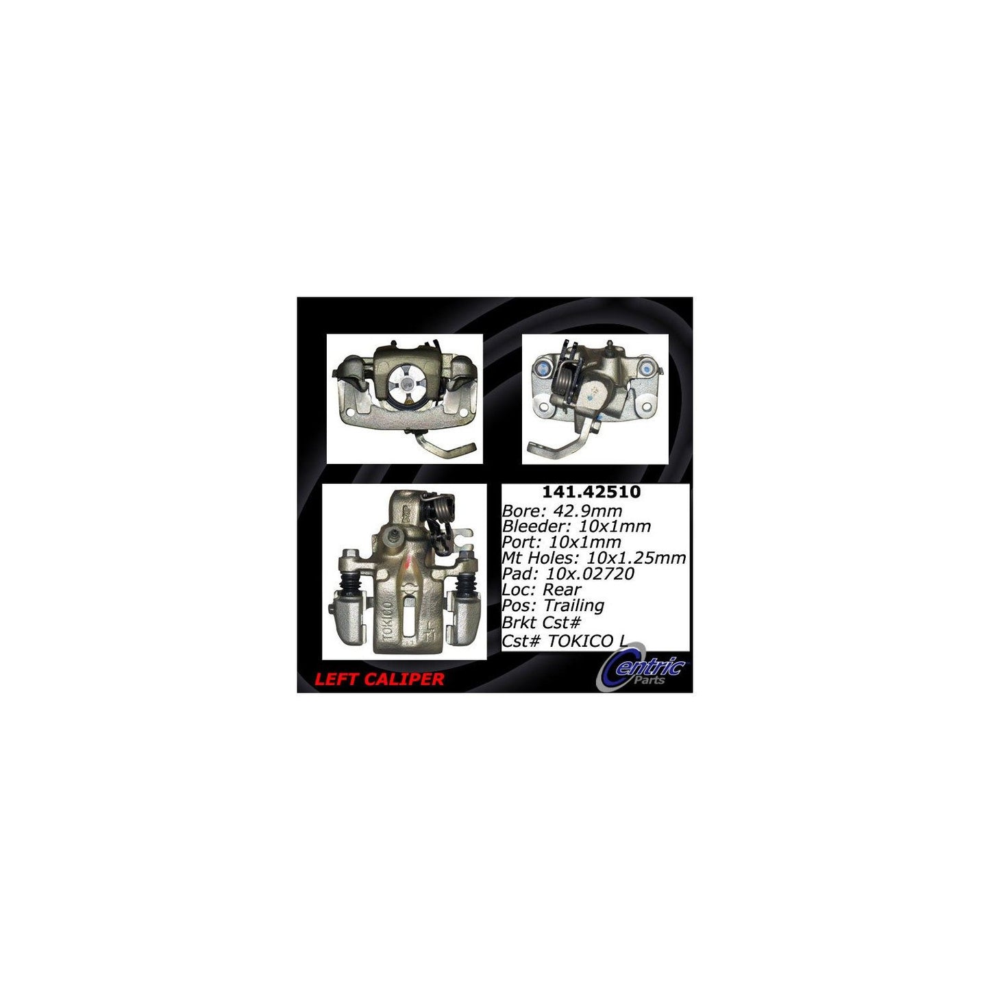 Centric Parts Disc Brake Caliper Semi-Loaded with Anti-Corrosion Finish 141.42510